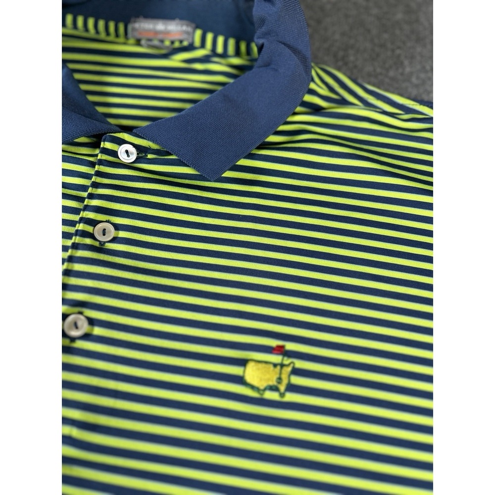Peter Millar The Masters Striped Polo Shirt XL  Couple‎ Tiny Holes See Pics